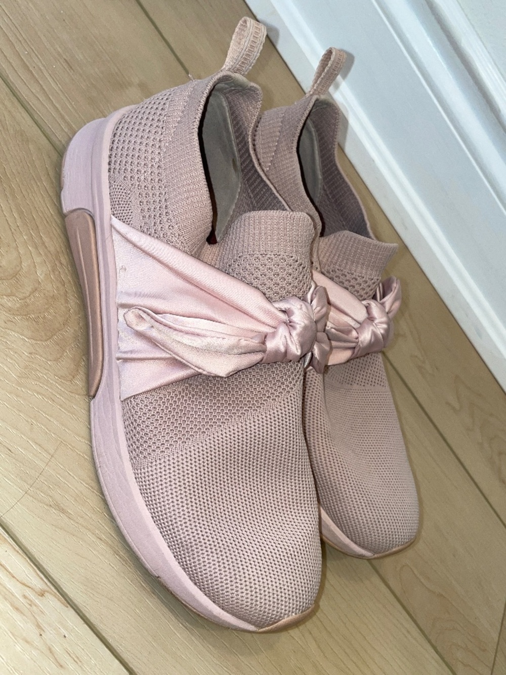 Mark Nason Pink Satin Bow Running Shoes